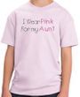 Breast Cancer Kids T-shirt Ribbon I Wear Pink For My Aunt Pink Tee