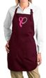 Breast Cancer Ladies Apron Ribbon Heart Full Length Apron with Pockets