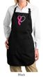 Breast Cancer Ladies Apron Ribbon Heart Full Length Apron with Pockets