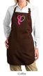 Breast Cancer Ladies Apron Ribbon Heart Full Length Apron with Pockets