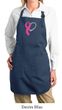 Breast Cancer Ladies Apron Ribbon Heart Full Length Apron with Pockets