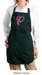 Breast Cancer Ladies Apron Ribbon Heart Full Length Apron with Pockets