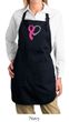 Breast Cancer Ladies Apron Ribbon Heart Full Length Apron with Pockets