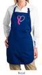 Breast Cancer Ladies Apron Ribbon Heart Full Length Apron with Pockets