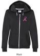 Breast Cancer Ladies Hoodie Pink Ribbon Pocket Print Full Zip Hoody