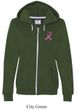 Breast Cancer Ladies Hoodie Pink Ribbon Pocket Print Full Zip Hoody