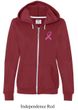 Breast Cancer Ladies Hoodie Pink Ribbon Pocket Print Full Zip Hoody