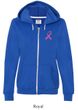 Breast Cancer Ladies Hoodie Pink Ribbon Pocket Print Full Zip Hoody