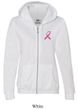 Breast Cancer Ladies Hoodie Pink Ribbon Pocket Print Full Zip Hoody