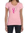 Breast Cancer Ladies Shirt Ribbon Heart Scoop Neck Tee T-Shirt