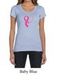 Breast Cancer Ladies Shirt Ribbon Heart Scoop Neck Tee T-Shirt