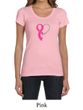 Breast Cancer Ladies Shirt Ribbon Heart Scoop Neck Tee T-Shirt