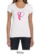 Breast Cancer Ladies Shirt Ribbon Heart Scoop Neck Tee T-Shirt