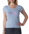 Breast Cancer Ladies Shirt Scoop Neck I Wear Pink For My Mom Baby Blue