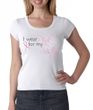 Breast Cancer Ladies Shirt Scoop Neck I Wear Pink For My Sister White
