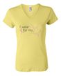 Breast Cancer Ladies Shirt V-neck I Wear Pink For My Aunt Yellow