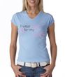 Breast Cancer Ladies Shirt V-neck I Wear Pink For My Sister Baby Blue
