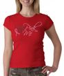 Breast Cancer Ladies T-shirt Crewneck I Wear Pink For Me Red Tee