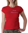 Breast Cancer Ladies T-shirt Crewneck I Wear Pink For My Mommy Red Tee