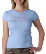 Breast Cancer Ladies T-shirt I Wear Pink For My Mommy Baby Blue Tee