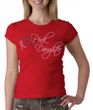 Breast Cancer Ladies T-shirt Pink For My Daughter Red Crewneck Shirt