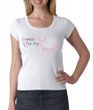 Breast Cancer Ladies T-shirt Scoop Neck Pink My Daughter White Shirt