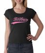 Breast Cancer Ladies T-shirt Scoop Neck Save The Boobies Black Tee
