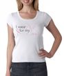 Breast Cancer Ladies T-shirt Scoop Neck Wear Pink For My Cousin White