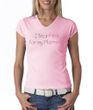 Breast Cancer Ladies T-shirt V-neck I Wear Pink For My Mommy Pink Tee