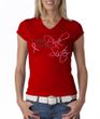Breast Cancer Ladies T-shirt V-neck I Wear Pink For My Sister Red Tee