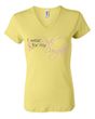 Breast Cancer Ladies T-shirt V-neck Pink For My Daughter Yellow Tee