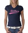 Breast Cancer Ladies T-shirt V-neck Save The Boobies Navy Tee