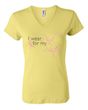 Breast Cancer Ladies T-shirt V-neck Wear Pink For My Sister Yellow Tee