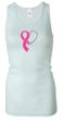 Breast Cancer Ladies Tanktop Ribbon Heart Longer Length Racerback Tank