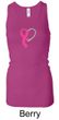 Breast Cancer Ladies Tanktop Ribbon Heart Longer Length Racerback Tank