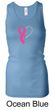 Breast Cancer Ladies Tanktop Ribbon Heart Longer Length Racerback Tank