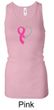 Breast Cancer Ladies Tanktop Ribbon Heart Longer Length Racerback Tank