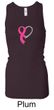 Breast Cancer Ladies Tanktop Ribbon Heart Longer Length Racerback Tank