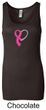 Breast Cancer Ladies Tanktop Ribbon Heart Longer Length Tank Top