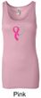 Breast Cancer Ladies Tanktop Ribbon Heart Longer Length Tank Top