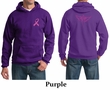 Breast Cancer Mens Hoodie Pink Ribbon Wings Front & Back Print Hoody