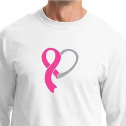 Breast Cancer Mens Shirt Ribbon Heart Long Sleeve Tee T-Shirt Breast Cancer Mens Shirt Ribbon Heart Long Sleeve Tee T-Shirt