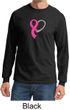 Breast Cancer Mens Shirt Ribbon Heart Long Sleeve Tee T-Shirt