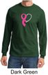 Breast Cancer Mens Shirt Ribbon Heart Long Sleeve Tee T-Shirt