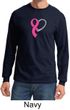 Breast Cancer Mens Shirt Ribbon Heart Long Sleeve Tee T-Shirt