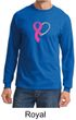 Breast Cancer Mens Shirt Ribbon Heart Long Sleeve Tee T-Shirt