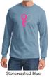 Breast Cancer Mens Shirt Ribbon Heart Long Sleeve Tee T-Shirt