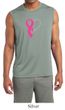 Breast Cancer Mens Shirt Ribbon Heart Sleeveless Moisture Wicking Tee