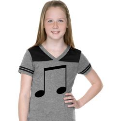 Music 8th Note Girls Football Shirt