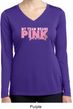 Breast Cancer My Team Wears Pink Ladies Dry Wicking Long Sleeve Shirt